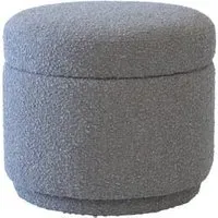 Storage Stool with Hidden Compartment - Pebble, Boucle