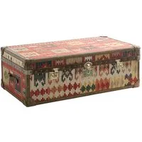 Storage Trunk Coffee Table - Kilim, Leather