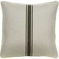 Striped Cushion with Feather Fill - Charcoal, Linen