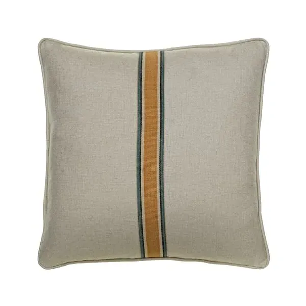 Striped Cushion with Feather Fill - Gold, Linen