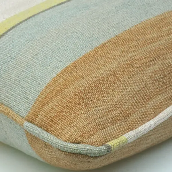 Striped Cushion with Feather Fill - Lime, Cotton