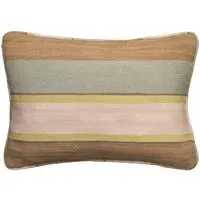 Striped Cushion with Feather Fill - Lime, Cotton