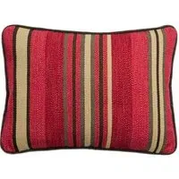 Striped Cushion with Feather Fill - Red, Wool Blend