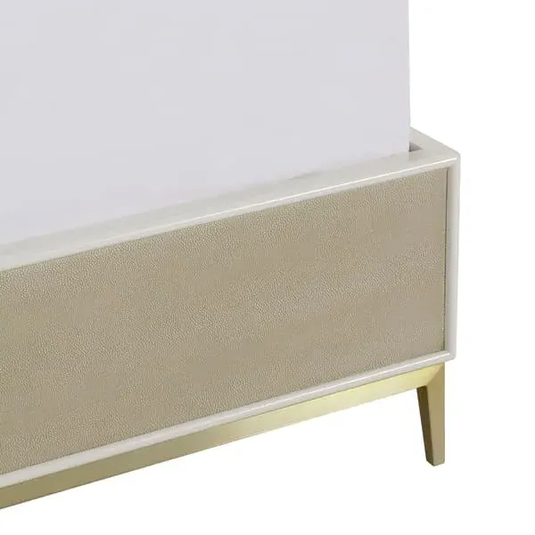 Super King Bed Frame - Neutral, Faux Shagreen