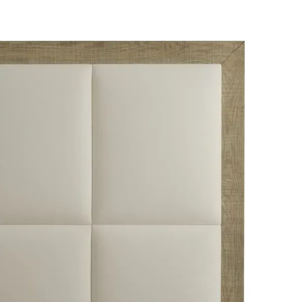 Super King Bed Frame with Brass Details - Parchment, Ash