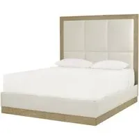 Super King Bed Frame with Brass Details - Parchment, Ash