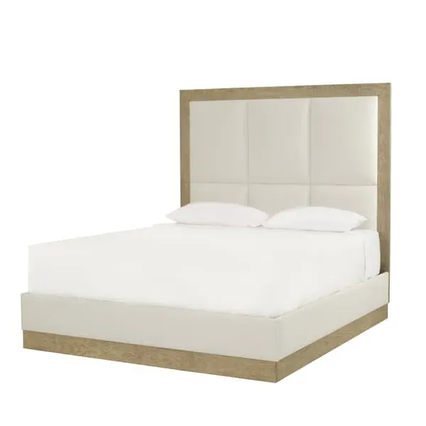 Super King Bed Frame with Brass Details - Parchment, Ash image