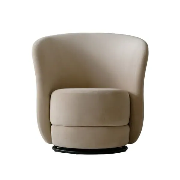 Swivel Chair - Light Neutral, Velvet