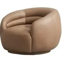Swivel Chair Mid-Century Style - Bronze, Leather