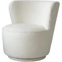 Swivel Chair with Curved Frame - Cream, Fabric
