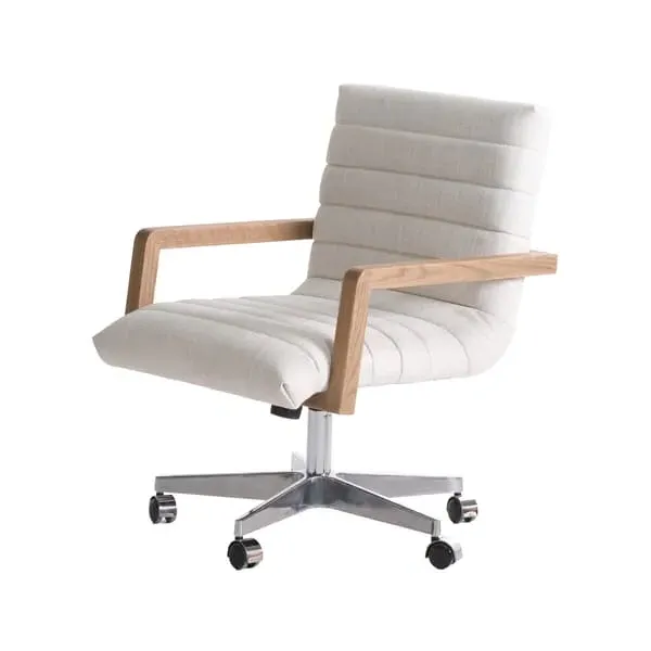Swivel Chair with Padding - Light Neutral, Fabric image