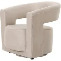 Swivel Chair with Sculptural Design - Grey, Velvet