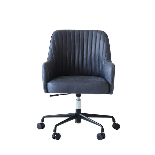 Swivel Desk Chair with Padding - Grey, Leather