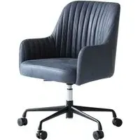 Swivel Desk Chair with Padding - Grey, Leather