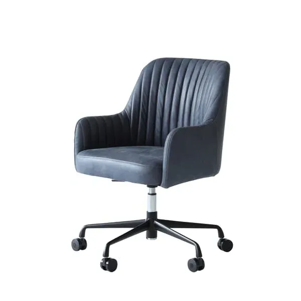 Swivel Desk Chair with Padding - Grey, Leather image