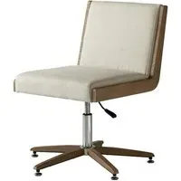 Swivel Desk Chair with Wood Back - Light Neutral