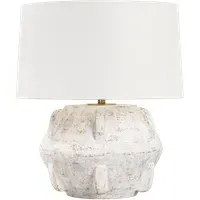Table Lamp Sculptural Design - White, Ceramic