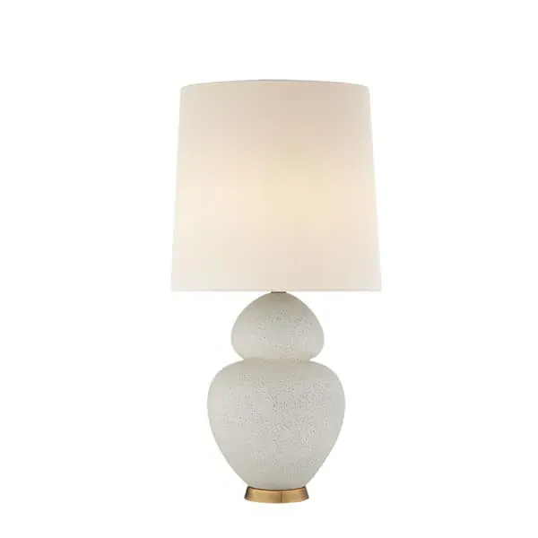 Table Lamp with Brass Fixings - White, Ceramic image