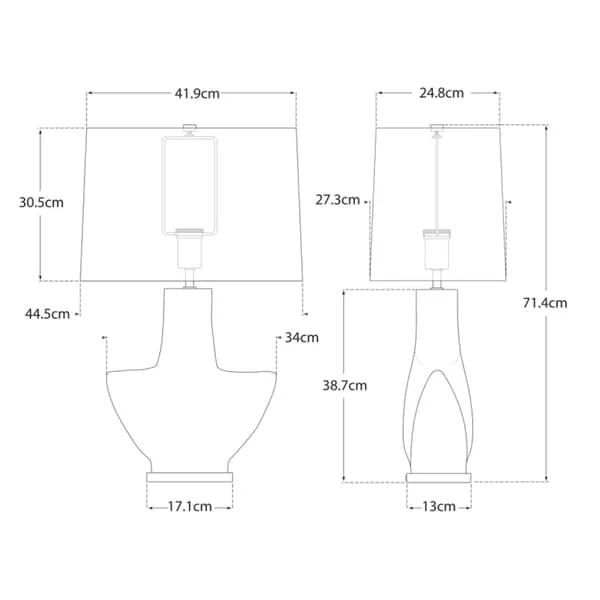 Table Lamp with Brass Shade - Black, Ceramic