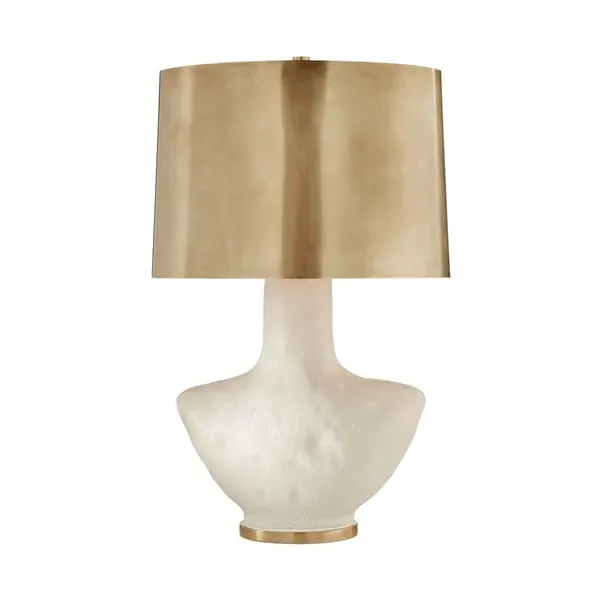 Table Lamp with Ceramic Base - Brass, White