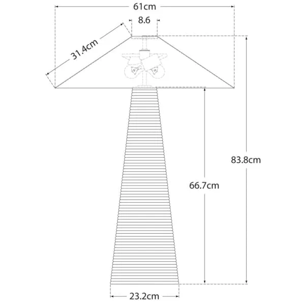 Table Lamp with Fluted Base - Bronze, Crystal
