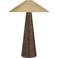 Table Lamp with Fluted Base - Bronze, Crystal
