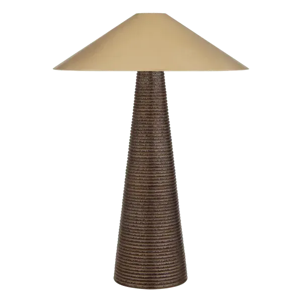 Table Lamp with Fluted Base - Bronze, Crystal image