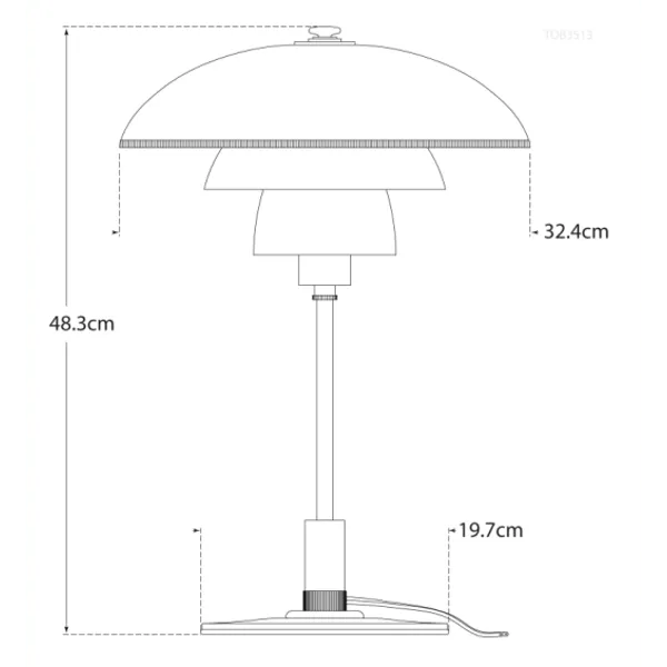 Table Lamp with Glass Shade - White, Brass