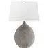 Table Lamp with Gold Details - Grey, Ceramic