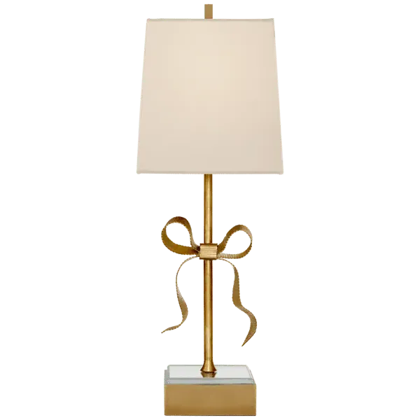 Table Lamp with Lace Detail - Cream, Brass image