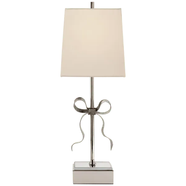 Table Lamp with Lace Detail - Nickel, Metal image