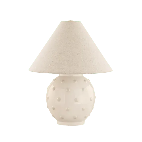 Table Lamp with Linen Shade - Brass, Metal image