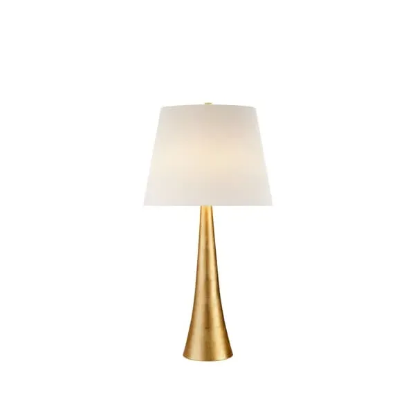 Table Lamp with Linen Shade - Gold, Metal image