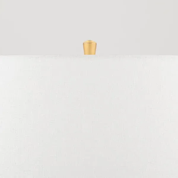 Table Lamp with Linen Shade - Neutral, Ceramic