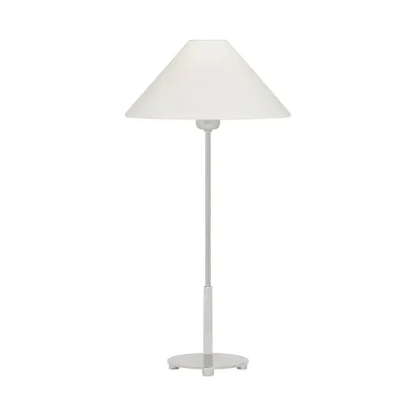 Table Lamp with Linen Shade - Polished Nickel