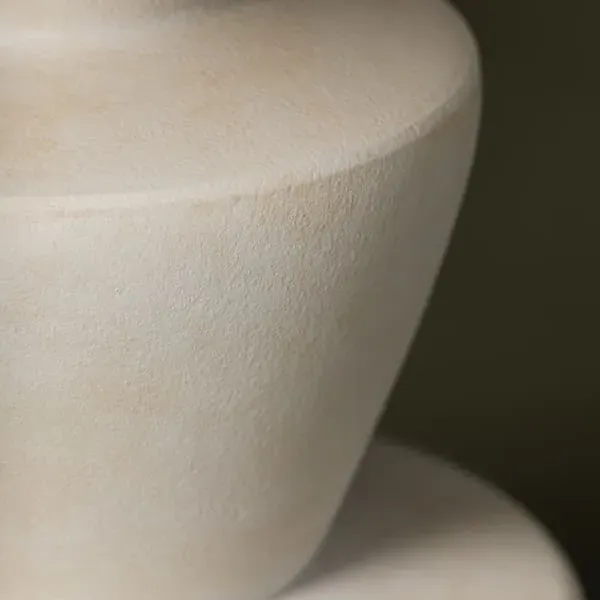 Table Lamp with Linen Shade - White, Ceramic