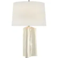 Table Lamp with Linen Shade - White, Plaster