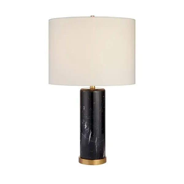 Table Lamp with Metallic Accents - Black, Marble image