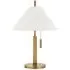 Table Lamp with Pull Chain - Brass, Linen