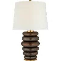 Table Lamp with Stacked Design - Bronze, Ceramic
