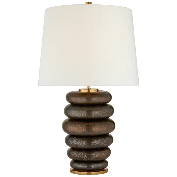 Table Lamp with Stacked Design - Bronze, Ceramic image