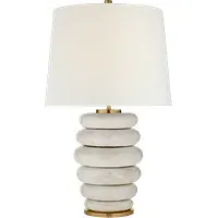 Table Lamp with Stacked Design - White, Ceramic