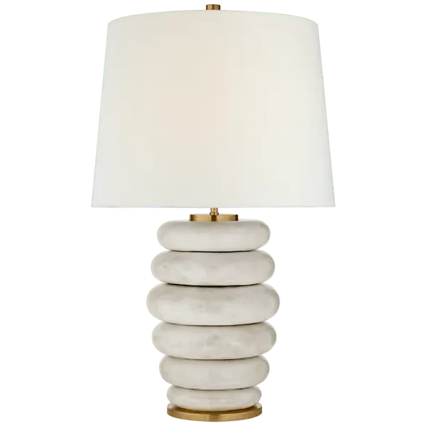 Table Lamp with Stacked Design - White, Ceramic image