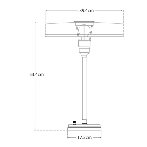 Table Lamp with Switch - Brass, Metal
