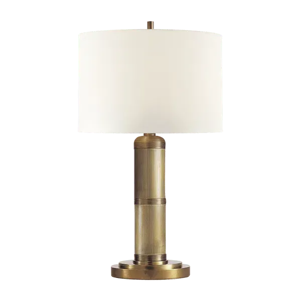 Tall Table Lamp with Grooved Stand - Brass, Metal image