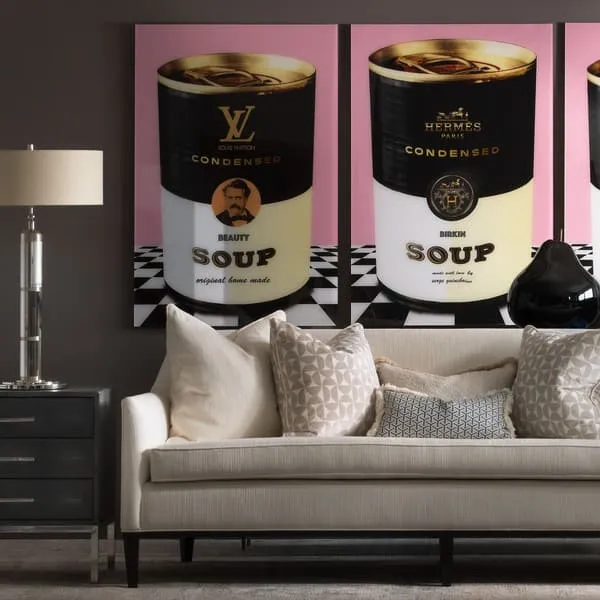 Tall Table Lamp with Grooved Stand - Nickel