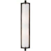 Tall Wall Light with Glass Shade - Bronze