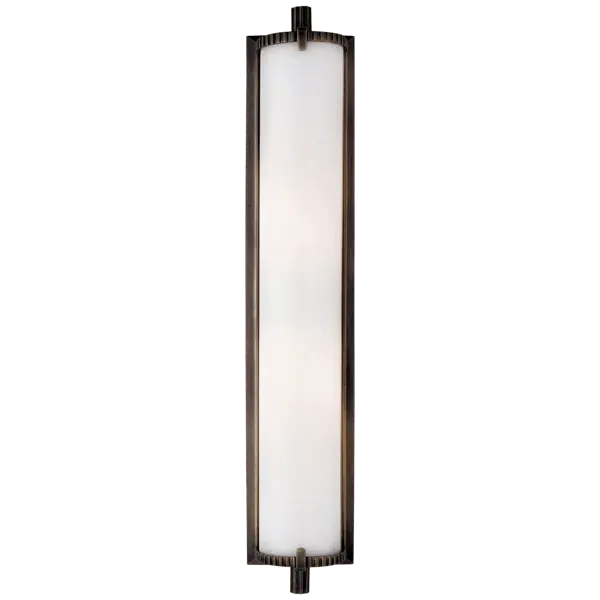 Tall Wall Light with Glass Shade - Bronze
