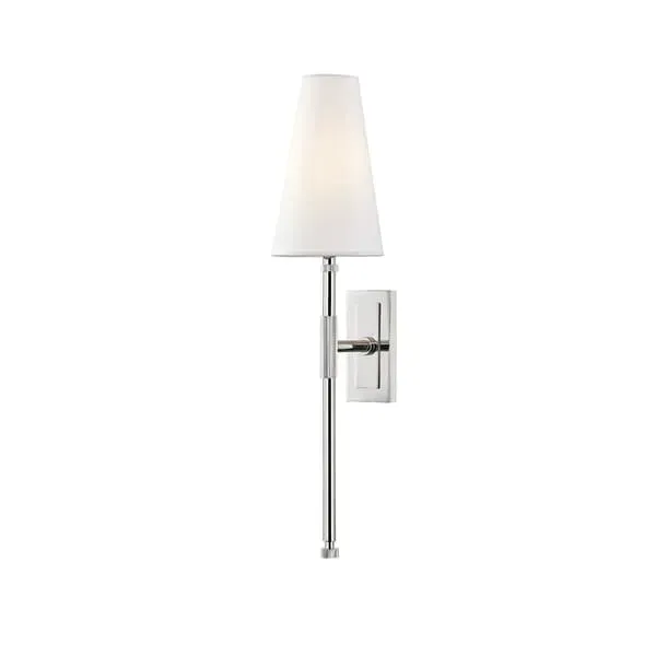 Tapered Wall Light with Shade - Nickel, Metal