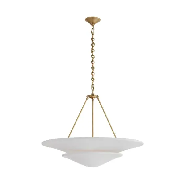 Tiered Mollino Chandelier - White, Metal image
